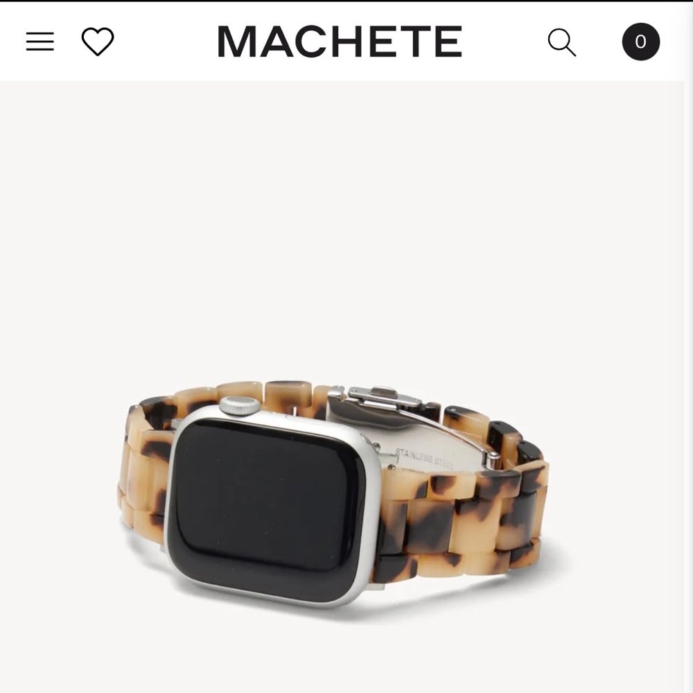 MACHETE acetate 42 mm apple watch band in blonde tortoise